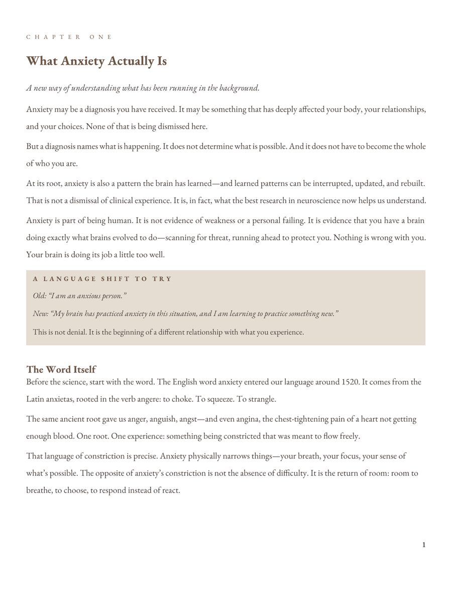 Anxiety Can Change sample page: Chapter 1 teaching